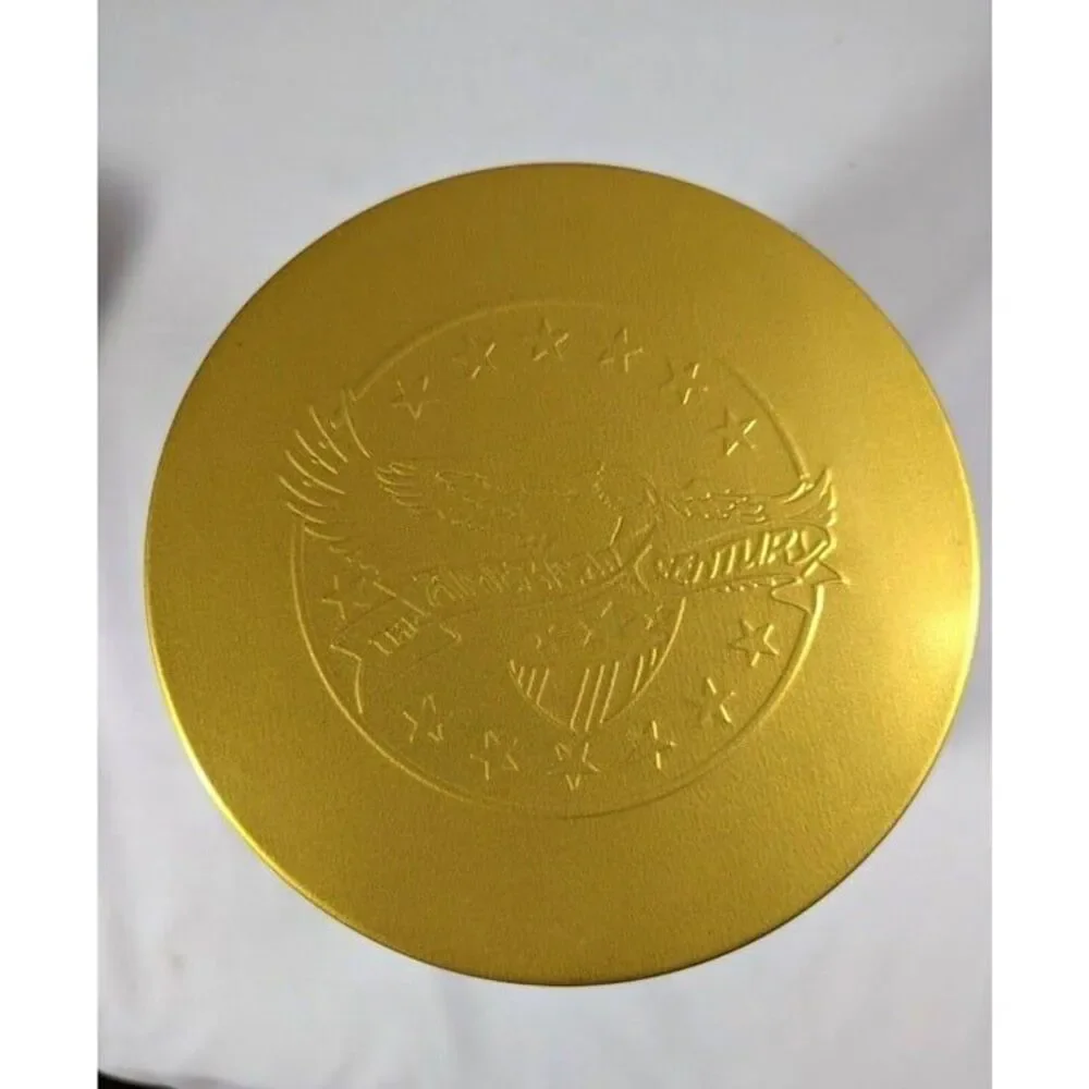 American Century Tin Advertising Trail's End 7.25-in Storage Can Eagle Gold Lid